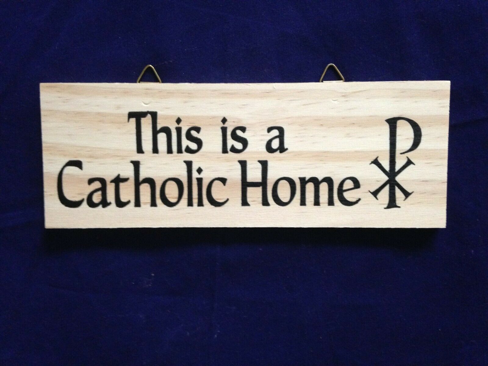 This Is A Catholic Home Wall Plaque, 8"w X 3"h With 2 Hooks, Nice !  New