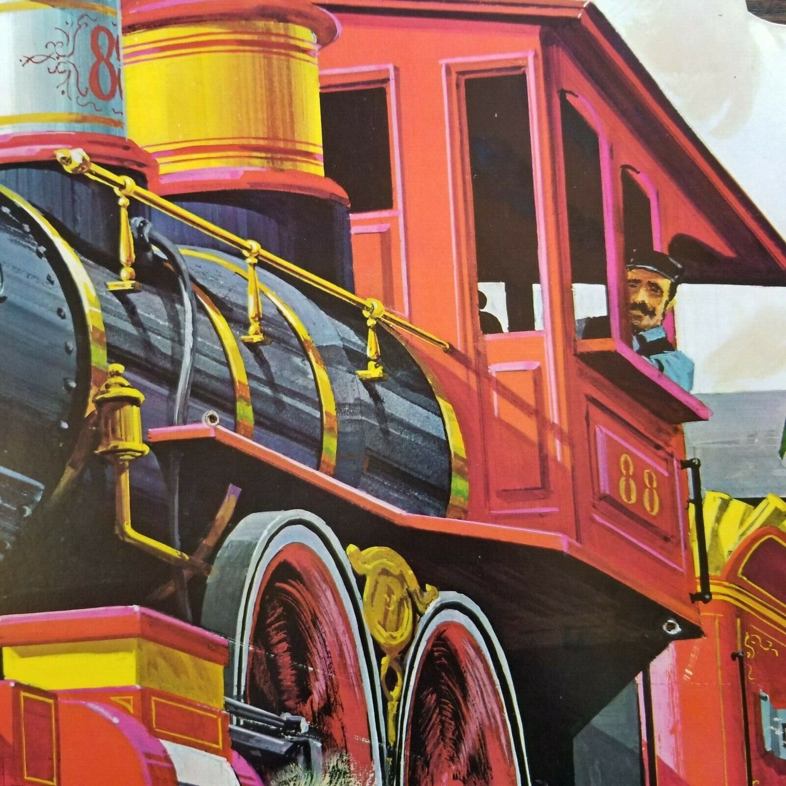 Vintage Train Locomotive 28" Die-cut Kraft Advertising Lionel Tyco Man Cave