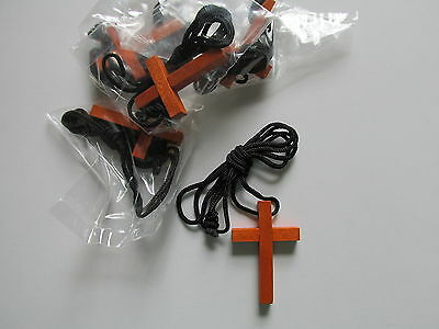 36 Wood Cross Necklaces Religious Church Vbs Sunday School Jewelry Crosses