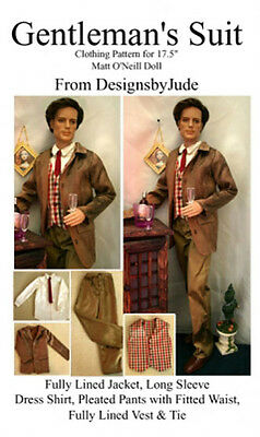 Suit Doll Clothes Sewing Pattern  For Matt Rufus Sean Tonner