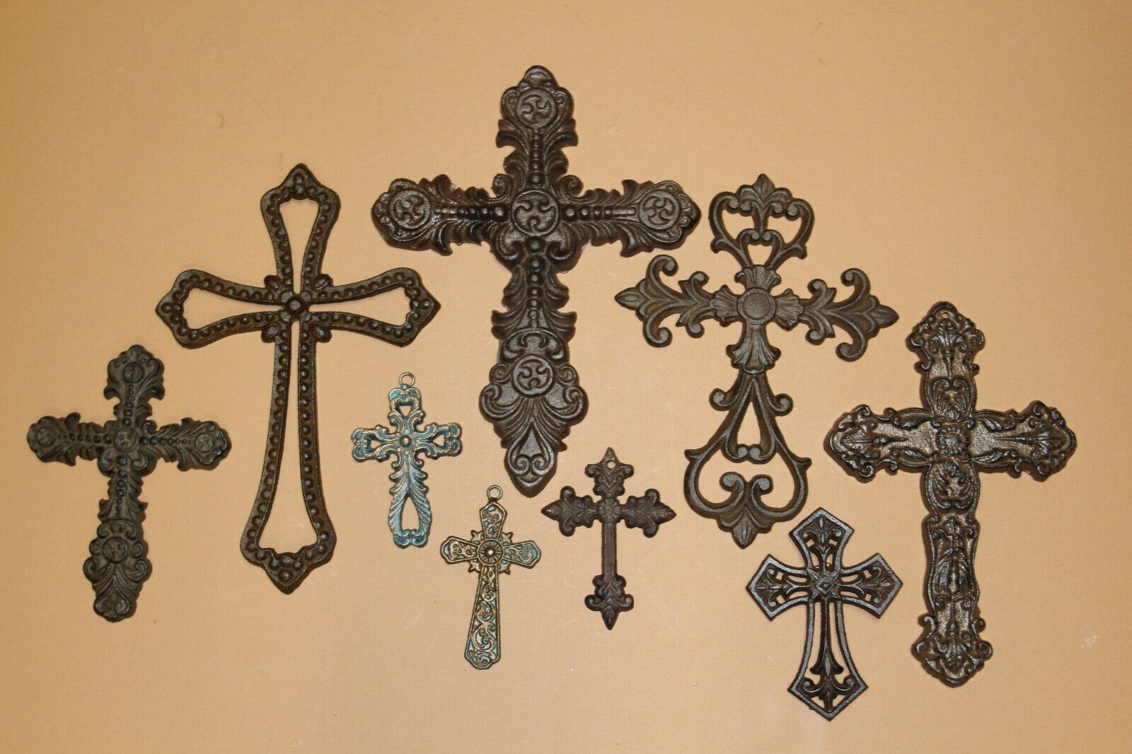 Antique Style Cast Iron Wall Cross Decor Display - Timeless Collection 9
