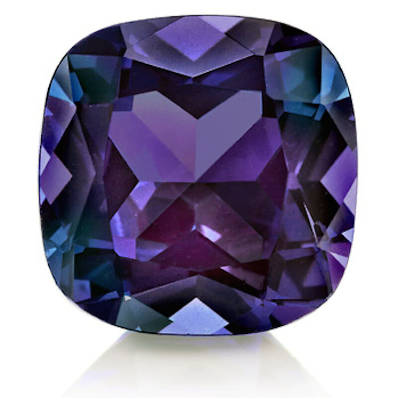 Lab-created Pulled Alexandrite True Color Change Cushion Loose Stone (3x3-25x25)
