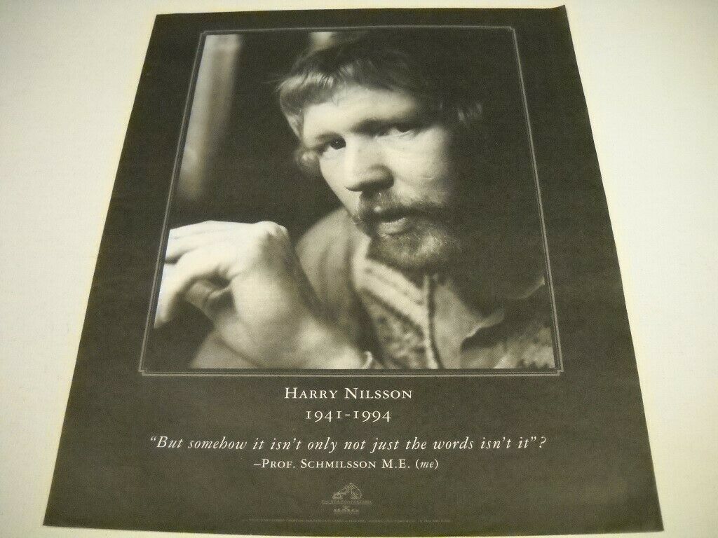 Harry Nilsson 1941-1994 Promo Poster Ad W/ Quote Prof. Schmilsson M.e. (me)