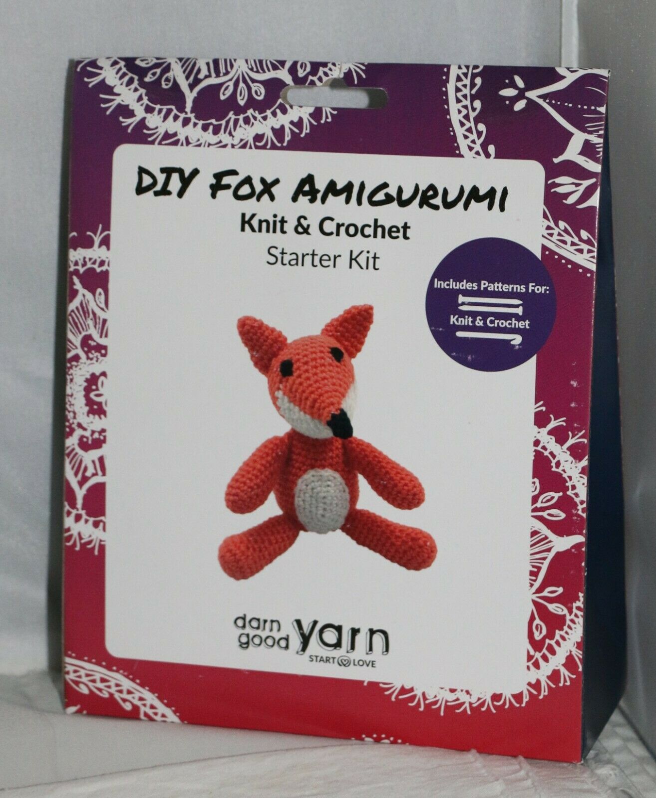 Darn Good Yarn Diy Fox Amigurumi Knit & Crochet Kit New Factory Sealed