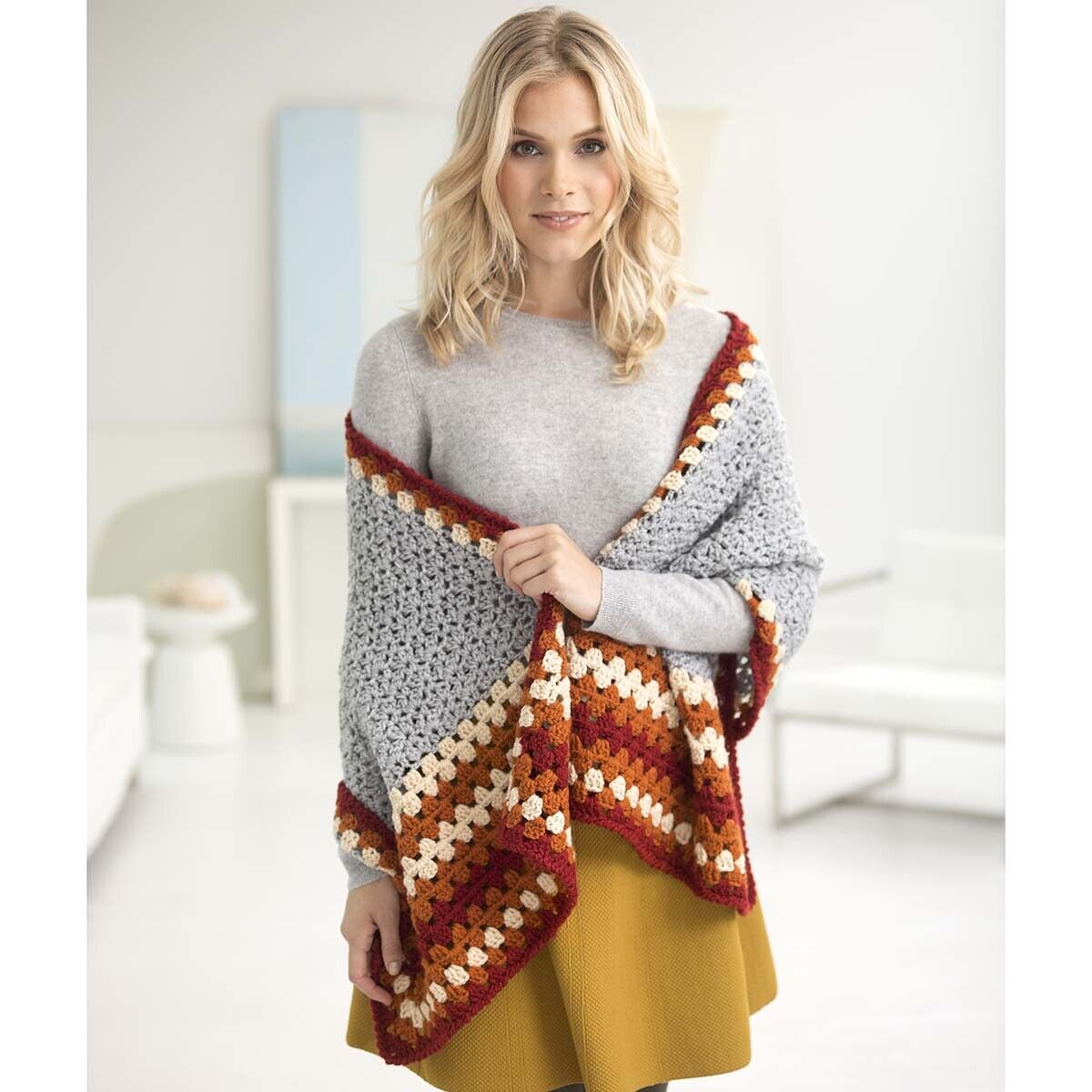 Lion Brand® Paneled Shawl Crochet Kit