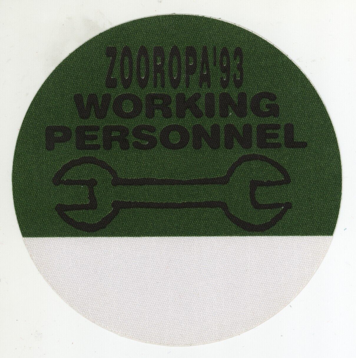 Rare U2 1993 Zooropa Green Round Working Personnel Backstage Pass! U-2