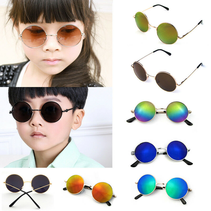 Retro Vintage Kids Baby Boys Girls Children Round Glasses Eyewear Sunglasses Hot
