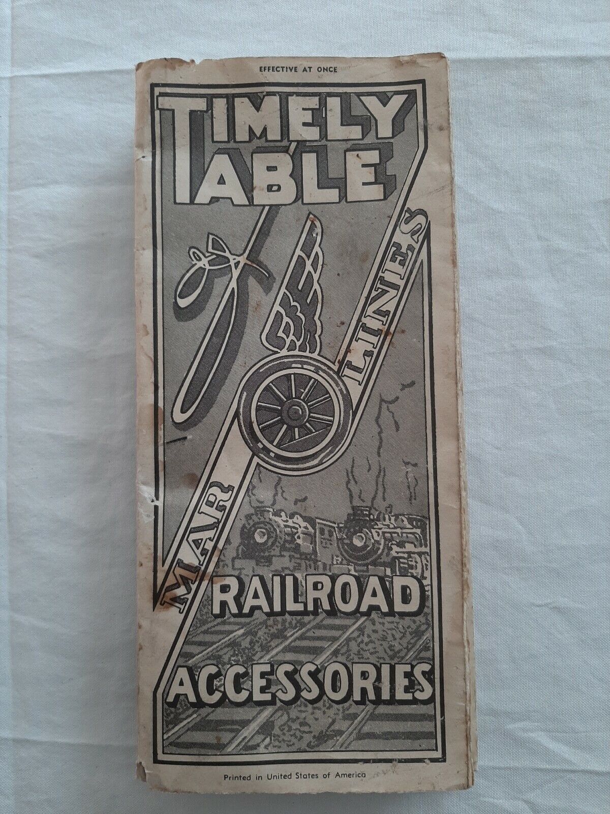 Original Timely Table Marlines Railroad Accesories