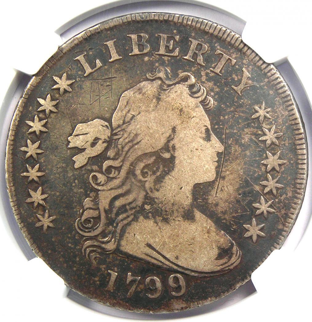 1799/8 Draped Bust Silver Dollar $1 Coin - Ngc Vf Details - Rare Variety Coin!