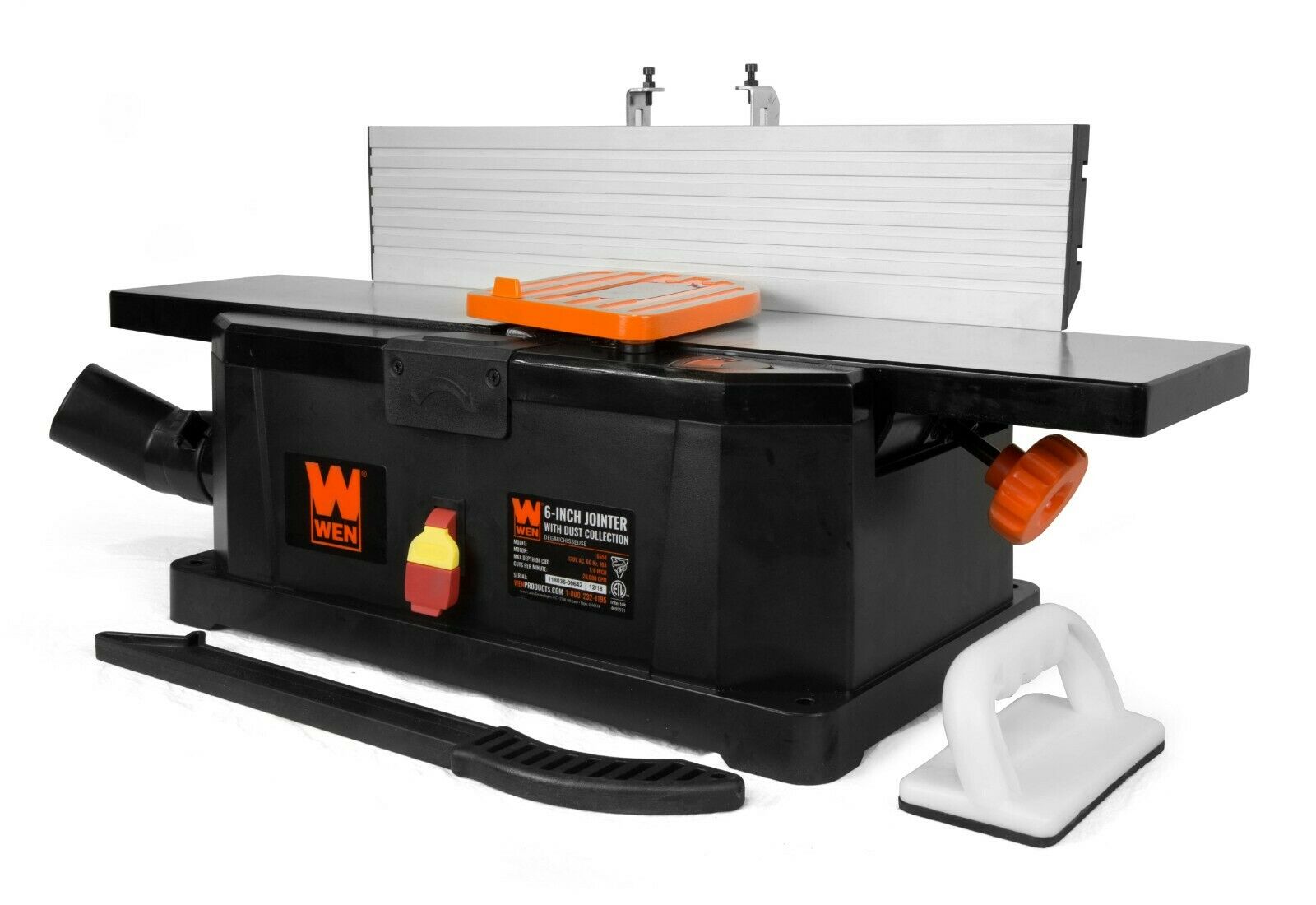 Wen 6559 6-inch 10-amp Corded Benchtop Jointer With Filter Bag And Depth Scale