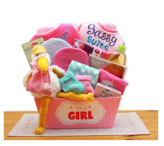 Gbds A Special Delivery New Baby Gift Basket-baby Girl Gifts In Pink