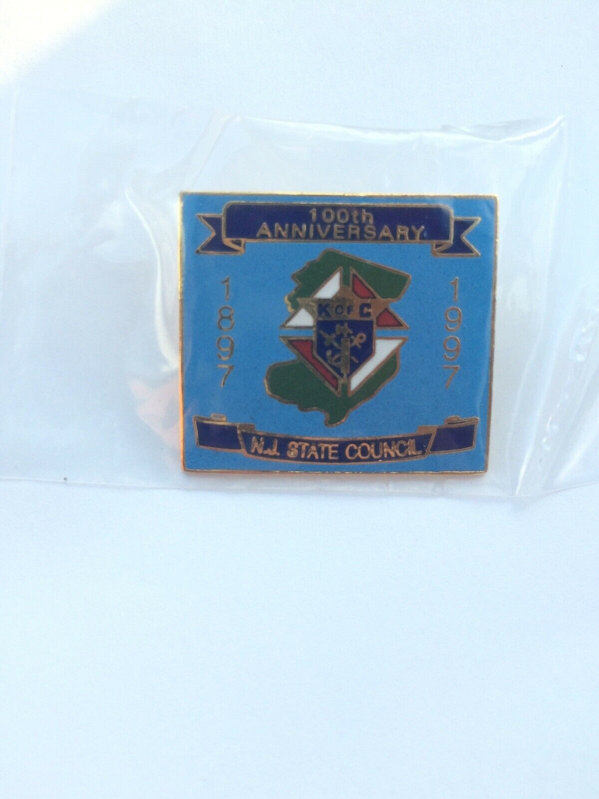 Knights Of Columbus K Of C N.j. State Council 100th 1997 Tie Tack Lapel Pin