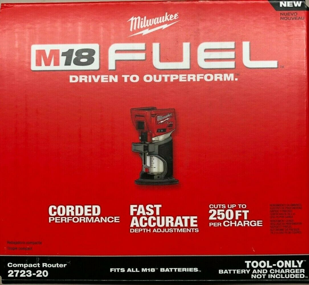 Milwaukee 2723-20 M18 Fuel Compact Cordless Router (bare Tool) 2 Day Shipping