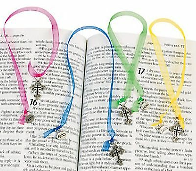 12 Religious Metal Cross Hope Charm Bookmarks Bible School Favors