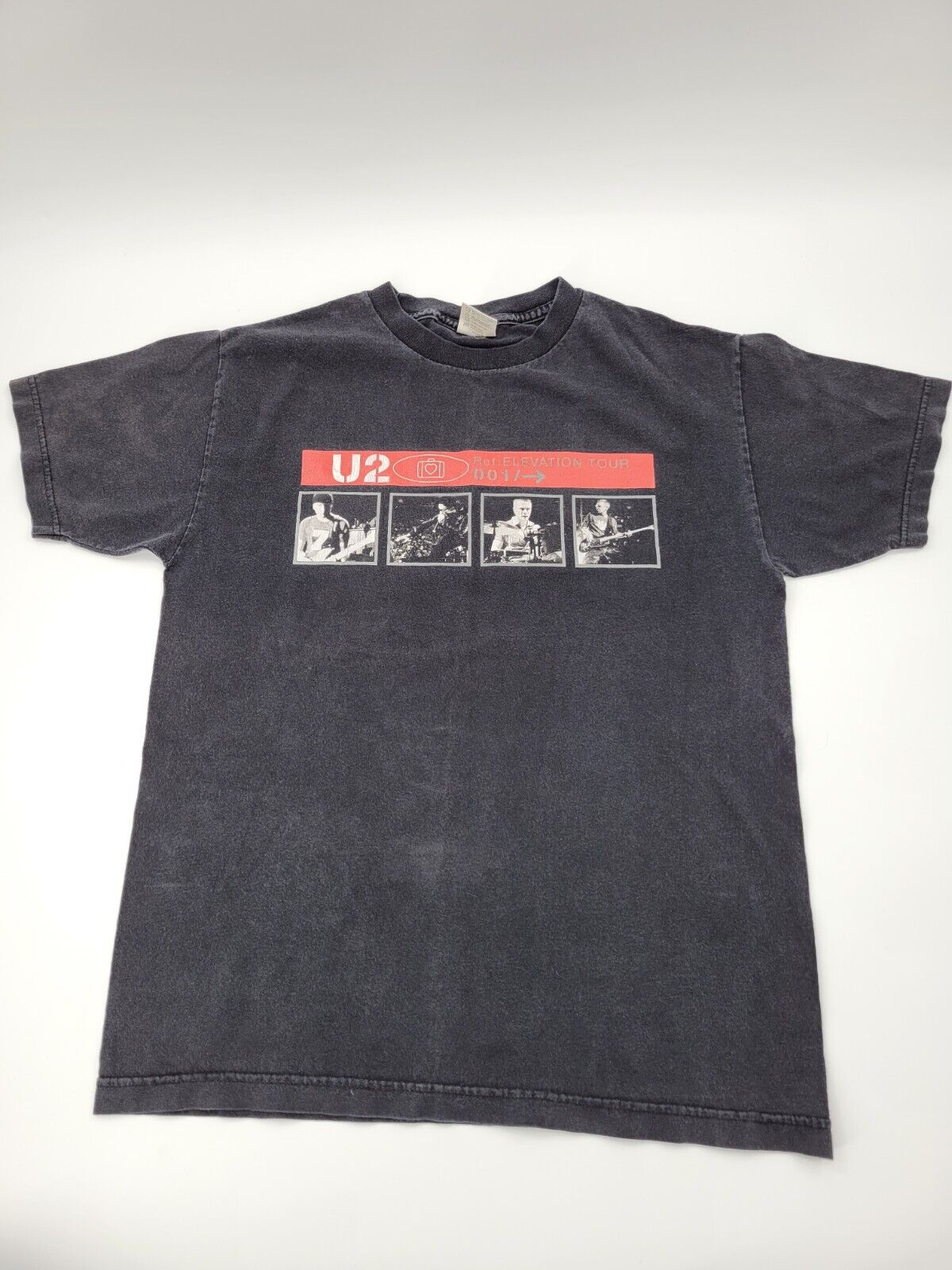 U2 Elevation Tour 2001 Concert Tour T-shirt Medium Murina Cotton Black