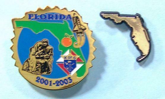 2 Florida ❤️pins  Knights Of Columbus 2001-2003 & State Pin