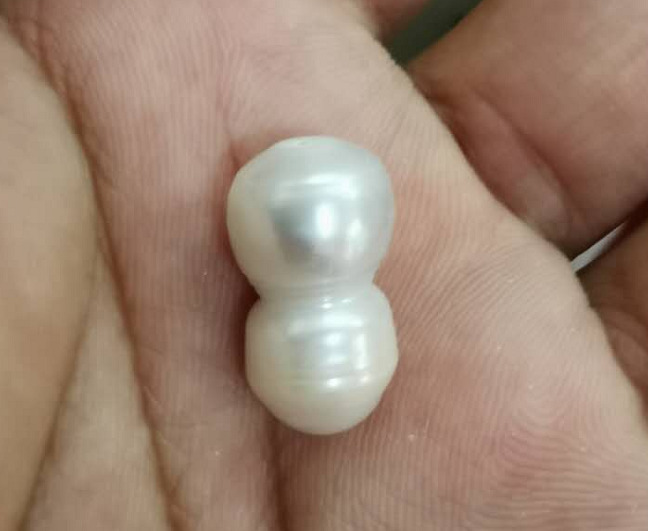 Huge 18.836x10.58mm Genuine White Special Loose Pearl Full Drilled
