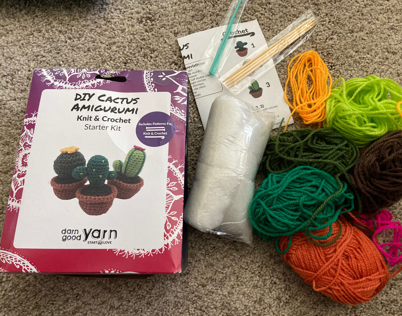 Darn Good Yarn, Diy Cactus Amigurumi Knit & Crochet Starter Kit