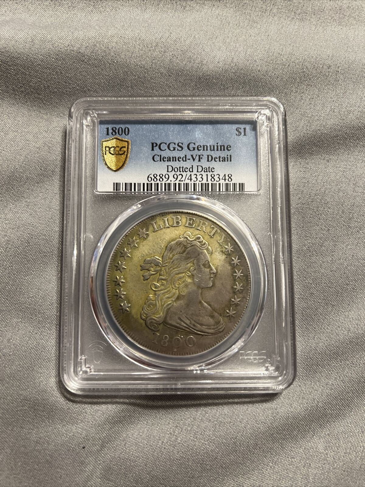 1800 Silver Dollar Pcgs Genuine Cleaned-vf Detail Super Rare Coin!