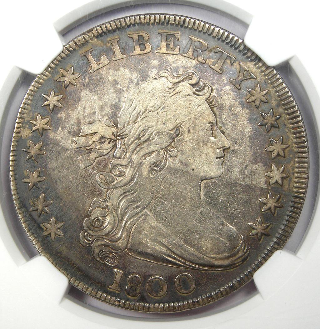 1800 Draped Bust Silver Dollar $1 Coin - Certified Ngc Vf Detail - Rare Coin!