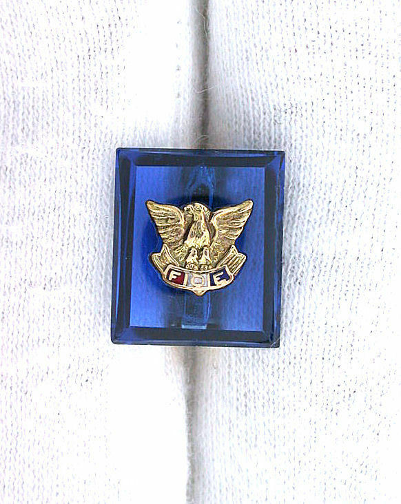 14x12 Rectangle Foe Fraternal Order Of Eagle Synthetic Blue Sapphire Pin Brooch