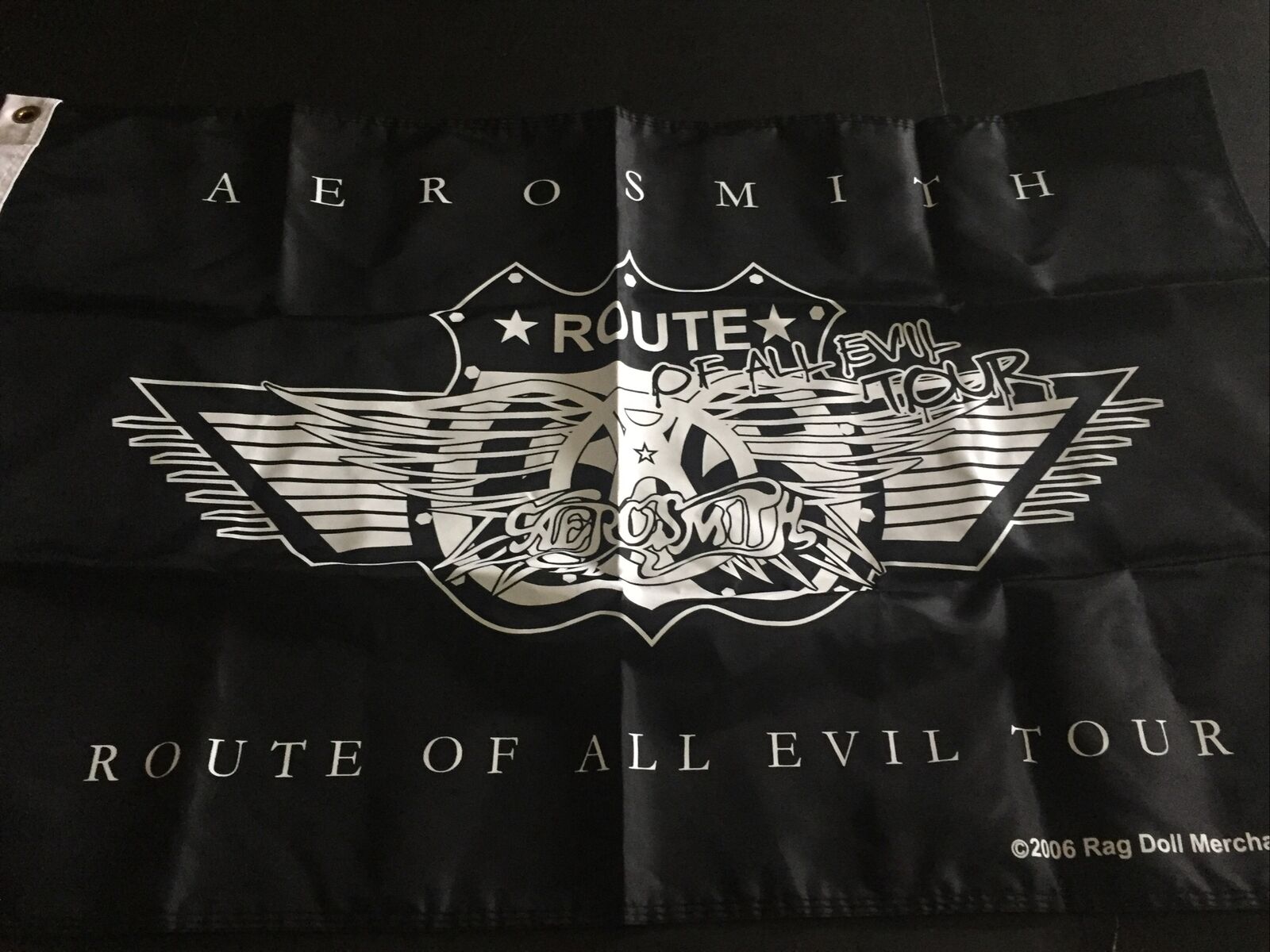 Aerosmith Route Of All Evil Tour Flag 24x36,2006 Rag Doll