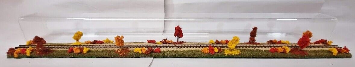 Z Scale 24" Display Tube -fall Foliage Scene- For Z Locos, Cars & Train - Sdj3