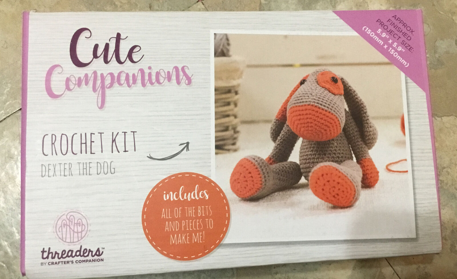 Cute Companions Crochet Dexter The Dog Kit New In Box Includes All Pieces Cute