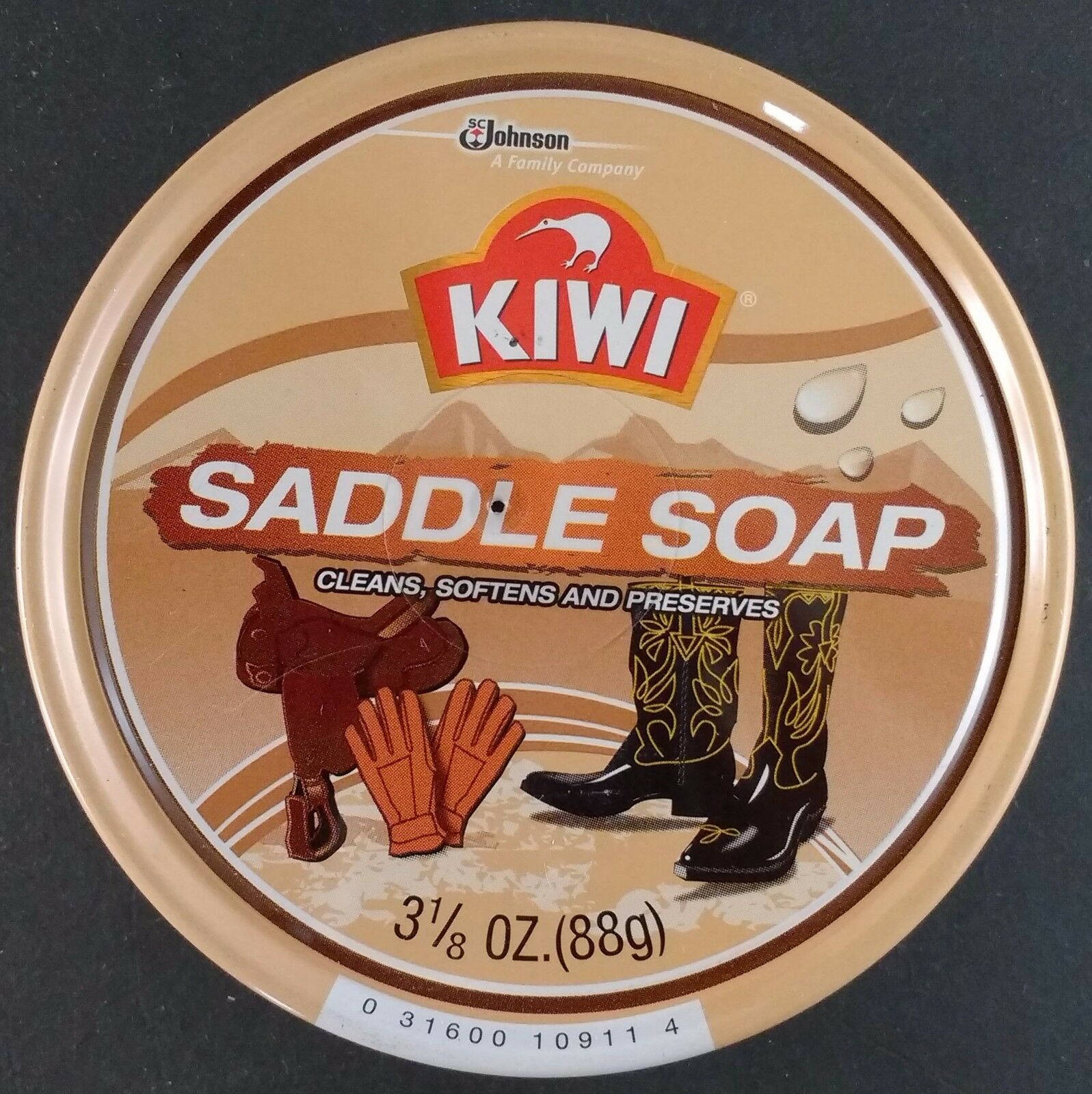 Kiwi Saddle Soap & Leather Care Jumbo 3 1/8 Oz (88g) Cans