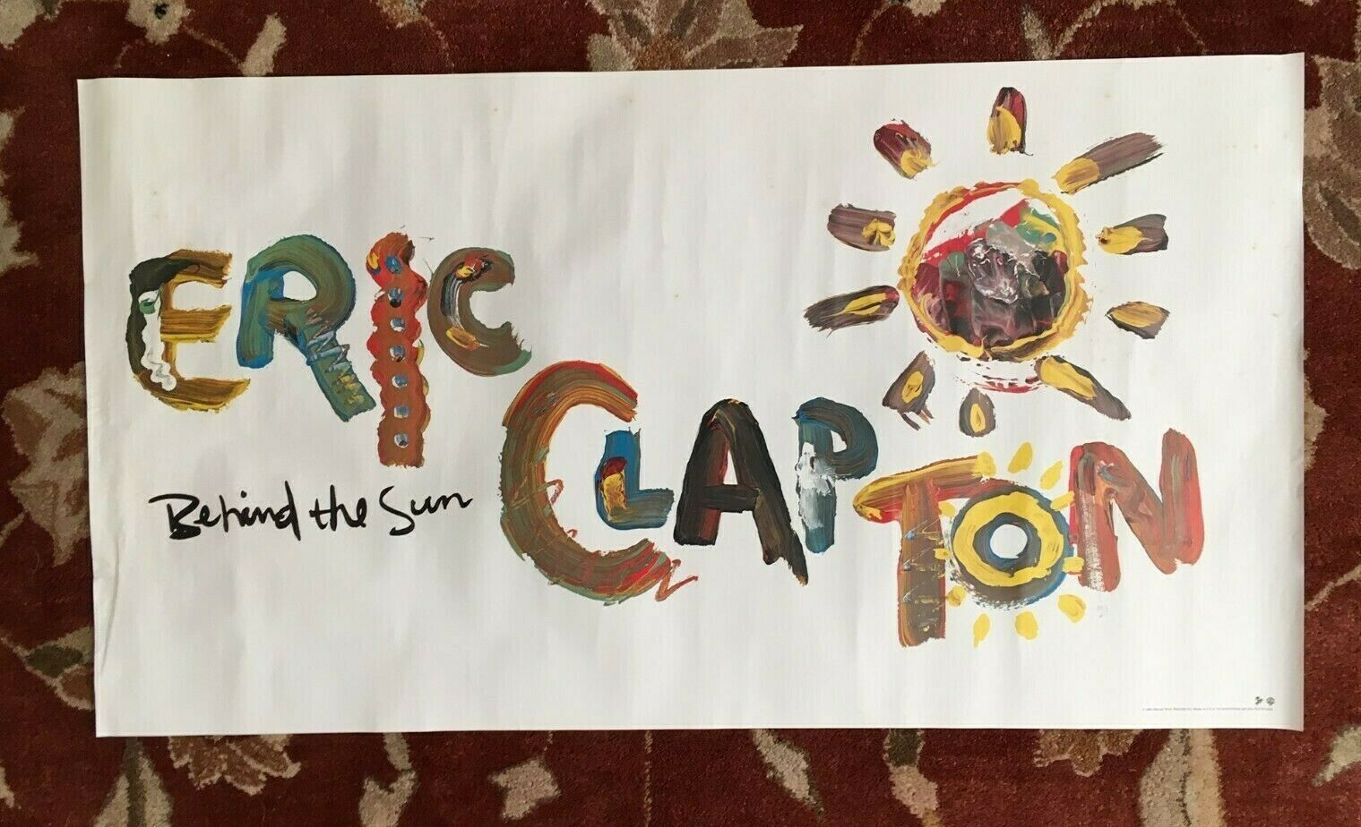 Eric Clapton  Behind The Sun  Rare Original Promotional Poster