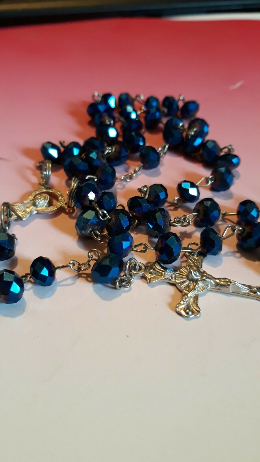 Knights Of Columbus Rosary- Cobalt Blue 19 Inches