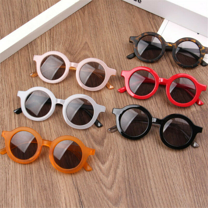 Boys Girls Kids Classic Round Frame Sunglasses Cute Baby Uv400 Glasses Outdoor